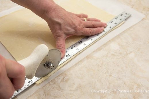 Trimming edges of puff pastry for Purchased Puff Pastry