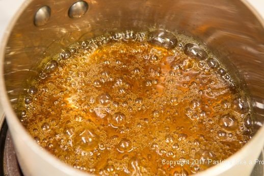 Deep amber syrup for umpkin Cheesecake Tart