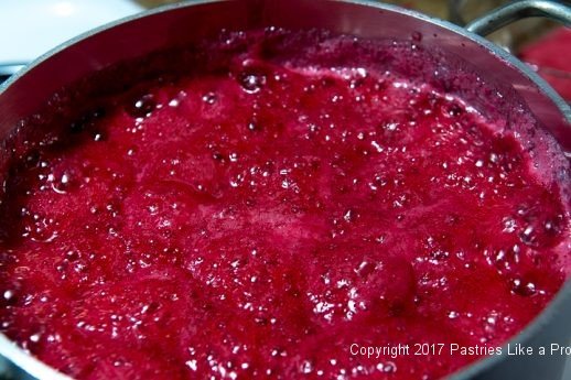 Finished jam for Scones with Cranberry Strawberry Jam