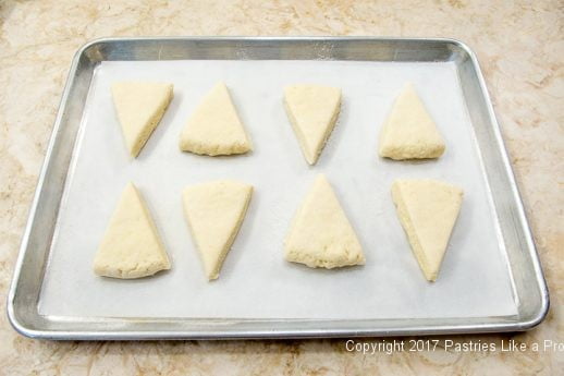 Tray of eight scones for Scones with Cranberry and Strawberry Jam