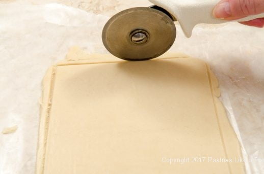 Trimming to a rectangle for the OPeppermint Ravioli Cookies