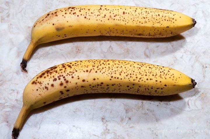 Ripe bananas for Two Step Banana Bread