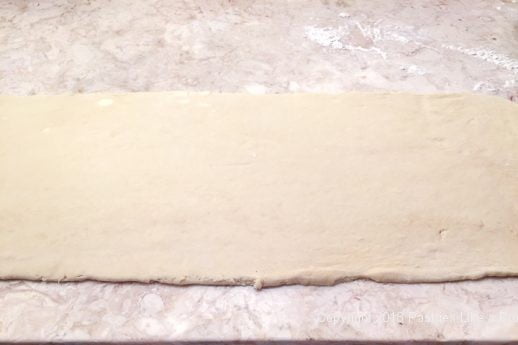 Dough rolled out for the Chocolate Spiced Coffee Cake