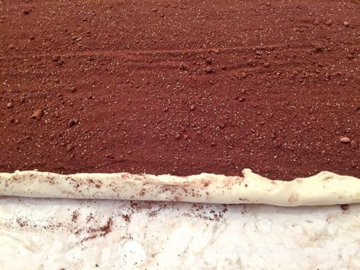 Rolling dough for the Chocolate Spiced Coffee Cake