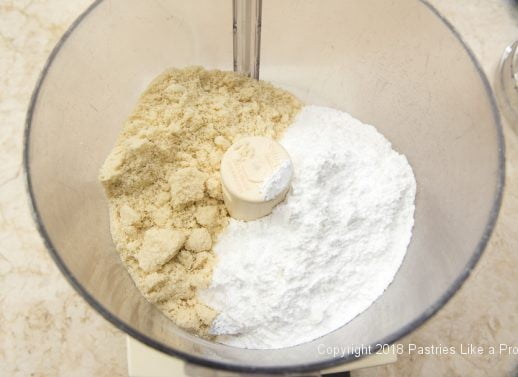 Almond/sugar in processor for the French Macarons