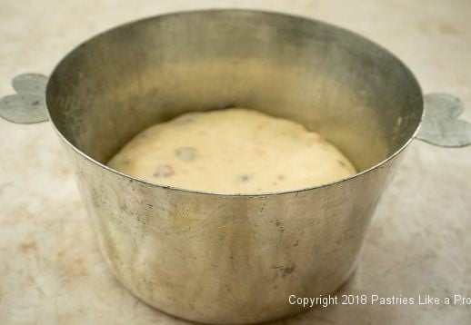 In a charlotte pan to rise for My Easter Bread