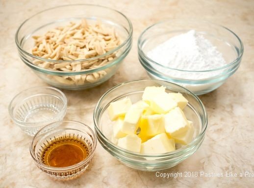 Almond filling ingredients for Pithiviers made with Blitz Puff Pastry