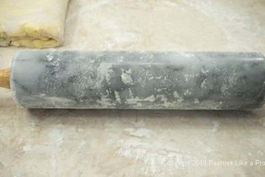 Used rolling pin used for Pithiviers made with Blitz Puff Pastry