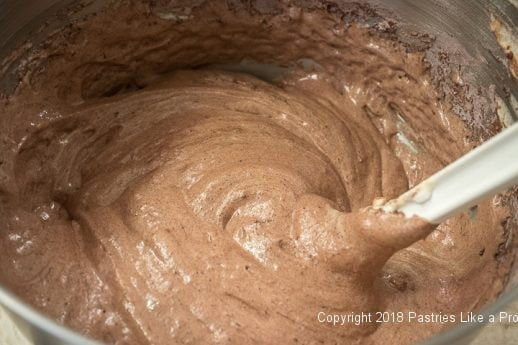 Batter folded for Viennese Chocolate Punchtorte