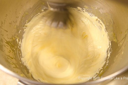 Egg yolks beaten for Viennese Chocolate Punchtorte