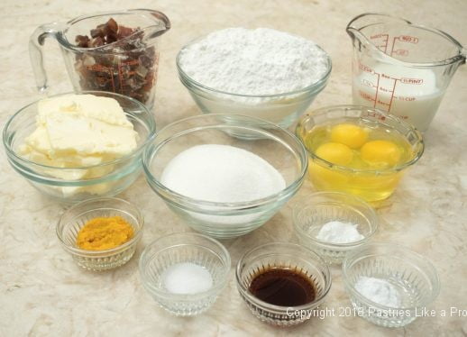 Ingredients for Crumb Topped Orange Date Muffins