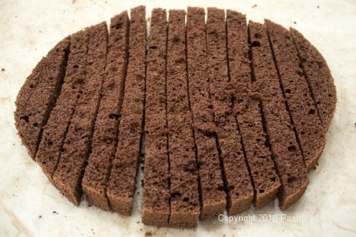 Cake sliced for Viennese Chocolate Punchtorte