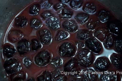 Cherries in pan for Sweet Cherry Calzones