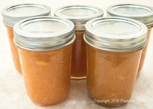 Jars of jams for Peach Jam