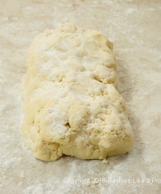 Pastry pushed together for Sweet Cherry Calzones