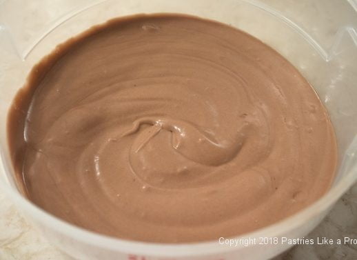 No Churn Nutella Ice cream in freezer container