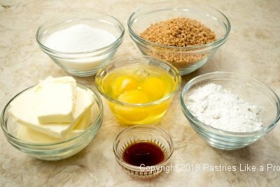 Filling ingredients for Browned Butter Tarts