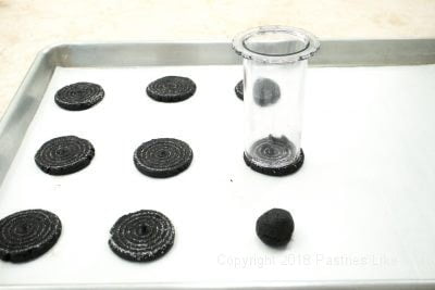 Marking cookie for Almost Oreos with Black Onyx Cocoa