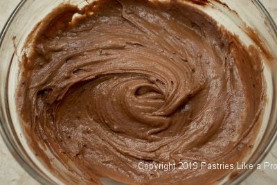 Chocolate batter for the Individual Variegated Pound Cakes