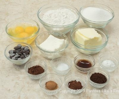 Ingredients for the Individual Variegated Pound Cakes
