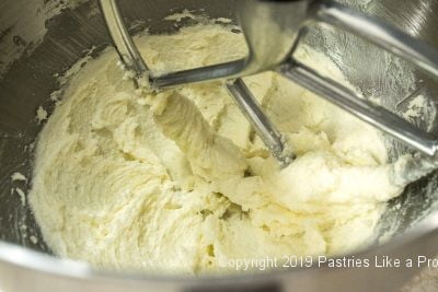 Creamed butter ad sugar