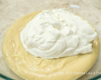 Whipped cream and pastry cream for Banana Pudding