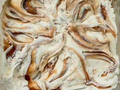 Caramel Swirled in for Caramel Brickle No churn Ice Cream