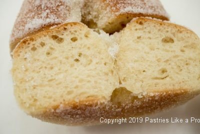 Inside of fried doughnut for Fried or Baked Doughnuts