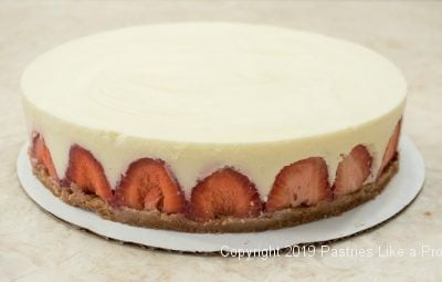 Vanilla Mousse Torte with Strawberries clean up