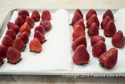 Fruit sorted for Vanilla Mousse Torte with Strawberries