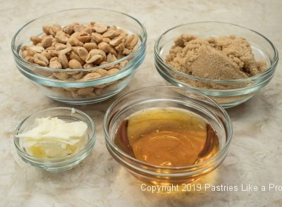 Topping ingredients for the Honey Peanut Coffeecake
