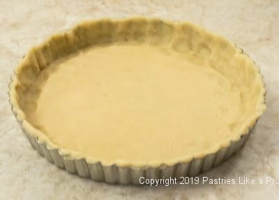 Completed shell for Peach Curd Tart
