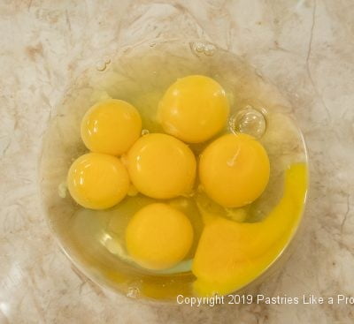 Eggs in a bowl for Lemon Curd