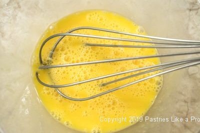 Whisked eggs for Lemon Curd