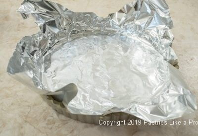 Pan lined with foil