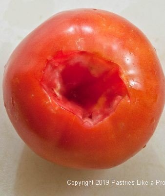 Cored tomato for Greek Tomatoes