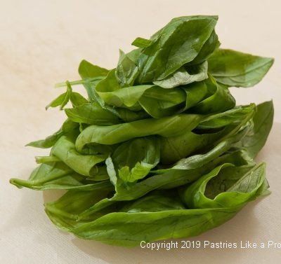 Pile of basil for Greek Tomatoes