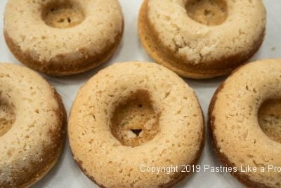Crumb topped cake doughnuts out of mold