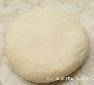 Dough kneaded and shaped