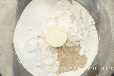 Dry ingredients in processor bowl