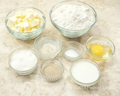 Ingredients for Danish Pastry