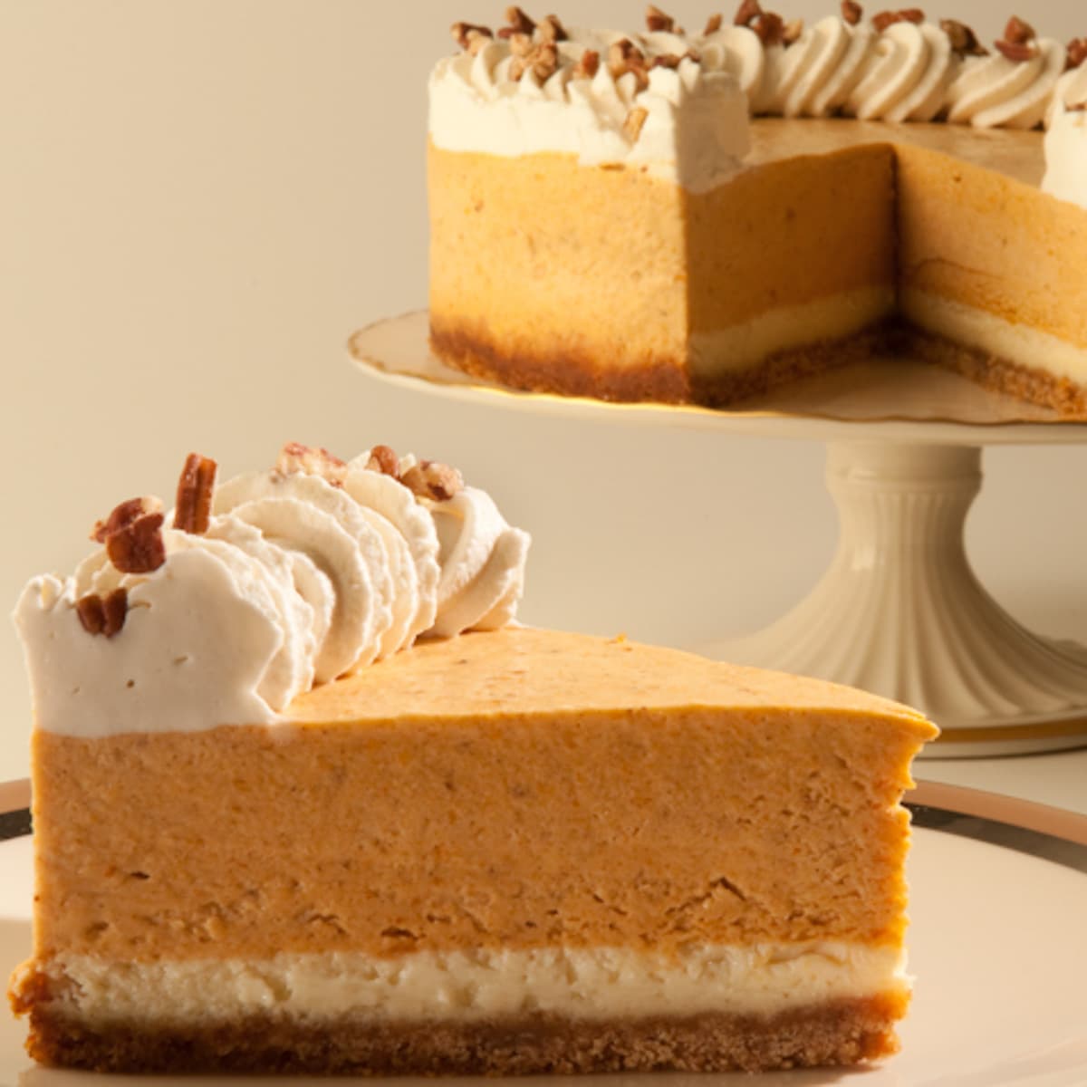 White Pumpkin Mousse Layer Cake - Gretchen's Vegan Bakery