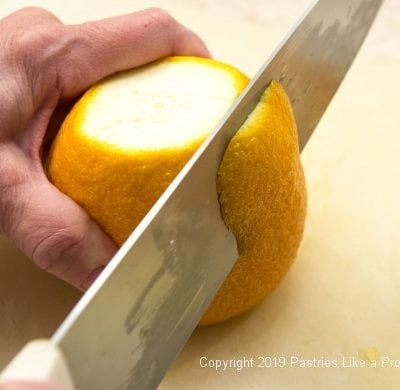 Cutting peel for Candied Orange Peel