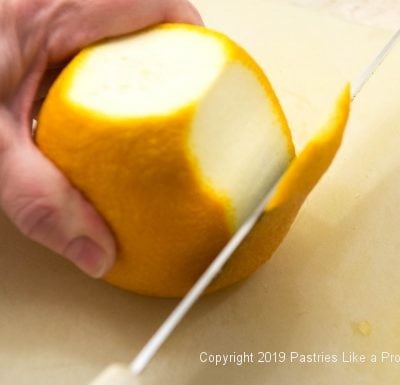 Cutting orange peel