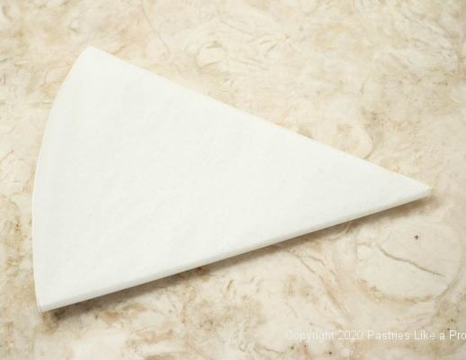 Paper triangle to mark the Zuccotto