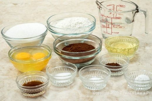 Ingredients for Chocolate Creamsicle cake