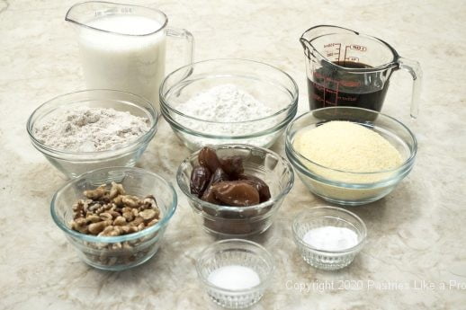 Ingredients for Date Nut Bread