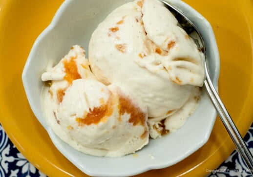 Peach Swirl No Churn Ice Cream