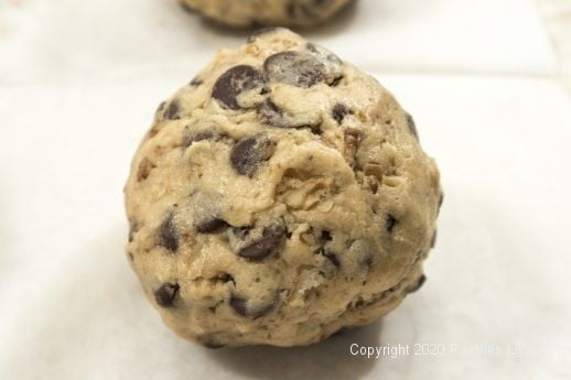Unbaked Leavain Style Chocolate Chip Cookie