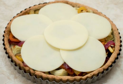 Cheese on top of the Vegetable Tart